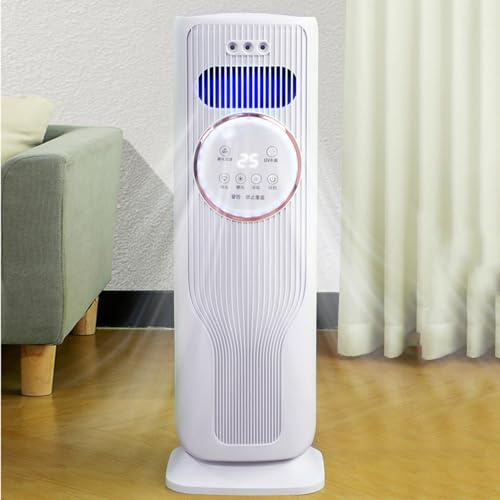 GWFBLID Raffrescatore d'Aria ad Acqua a Torre Portatile Raffreddatore Ventilatore Umidificatore Evaporativo Oscillazione 180° con Telecomando Senza Tubo Ghiaccio Timer18h per Cucina Ufficio