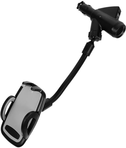 Operitacx Dual USB Autoladegerät mit Zigarettenanzünder Halterung für Smartphone Robustes Abs Pc Material Eingang Kratzfeste Handyhalterung für Navigation und Mobiles Laden im Auto