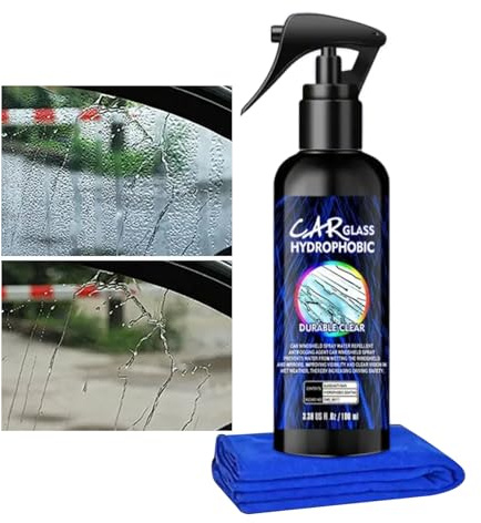 Quorvex Limpiador De Película De Grasa Para Ventanas De Coche - Spray Limpiador De Parabrisas De 350 ml Para Eliminar Grasa - Accesorios Limpieza para Pulir Lunetas Neumáticos Faros Retrovisores