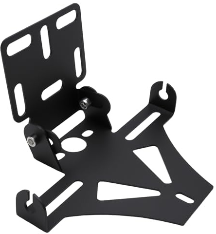MospdyGear Universal Motorcycle License Plate Holder, Metal Number Plate Frame Mounting Bracket Replacement for Most Motorcycle Modes, Adjustable Folding Tail Tidy (Black)