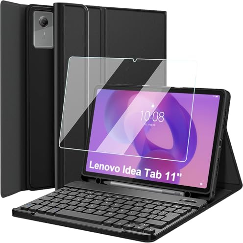 Wineecy Tastiera Custodia per Lenovo Idea Tab 11 Pollici Tablet 2025 con Portapenne TB-336ZU TB-336FU [Layout Italiano], 9H Pellicola Protettiva, Slim Cover con Magnetica Bluetooth Tastiera Keyboard