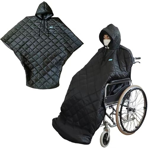 Winter Wheelchair Full Body Warm Blanket, Warmth Cloak Poncho, Outdoor Rain Coat Poncho Cover for Adults Wheelchair Users Full Body Blanket