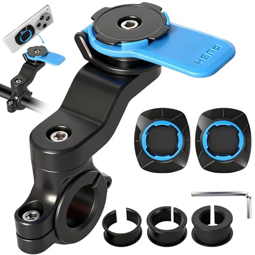 Tarana Bleu Universel Handlebar Mount Support de Téléphone Portable Amovible pour Vélo, Support Smartphone pour Guidon de Moto, Rotatif à 360° pour Guidon de Vélo,Trottinette,Quad,Scooter
