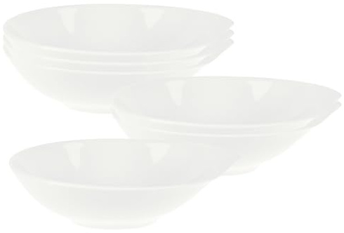 Villeroy & Boch - Flow Suppen- / Müslischalen 6er Set, Schale für Müslis/Obst/Suppen, griffiger Rand, Premium Porzellan, spülmaschinengeeignet, weiß, 300 ml