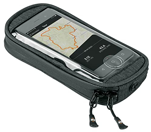 SKS GERMANY SMARTBOY PLUS Handyhalter mit zusätzlichem Stauraum (wasserabweisend, werkzeuglos montierbar, für Fahrradlenker oder Kinderwagen, Bedienung durch Folie möglich), schwarz