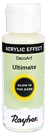 Rayher 35040000 Ultimate Glow in the dark, Nachtleuchtfarbe, Flasche 59 ml, für leuchtende Kunst- und DIY-Projekte, Nightglow Effekt, Weiß