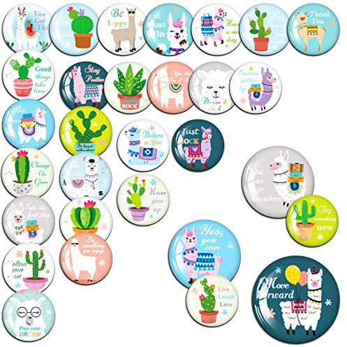 Lustige Magnete für Kühlschrank und Magnettafel - Dekorative Magnete mit Motivationszitaten Sprüchen - Alpaka Geschenk - 30 Stück