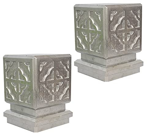 CLLX Capuchons pour Poteaux en Fonte D'Aluminium De Qualité, Chapeau/Embout, 2 Pièces,120x120mm