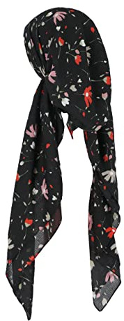 Madison Headwear Pretied Head Scarves for Women Featuring Lightweight Crimped Material and Attractive (Crimped Floral BLACK/BURGUNDY)