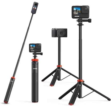 UURIG Flexibles Mini-Handy-Stativ mit Fernbedienung, Selfie-Stick-Stativ, 360°-Kugelkopf, Kamerastativ mit Handy-Clip, tragbares Handy-Stativ für iPhone 14/13/12 Pro Max/Samsung/Action-Kamera