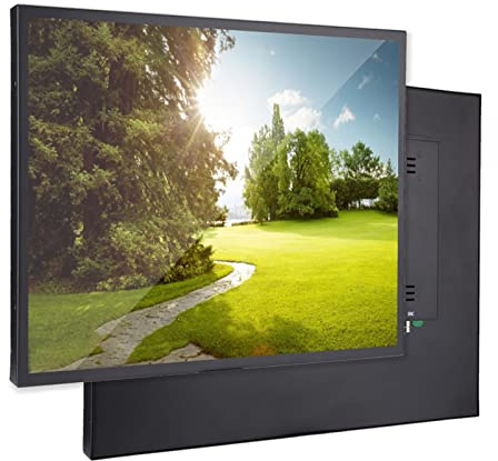 ASHATA Resistiver 19-Zoll-Touchscreen, Touchscreen-, 1280 X 1024 Ganzmetall-Industriemonitor für HDMI-/VGA-/AV-/BNC-/USB-Eingang (G19CrV59) (100-240V)
