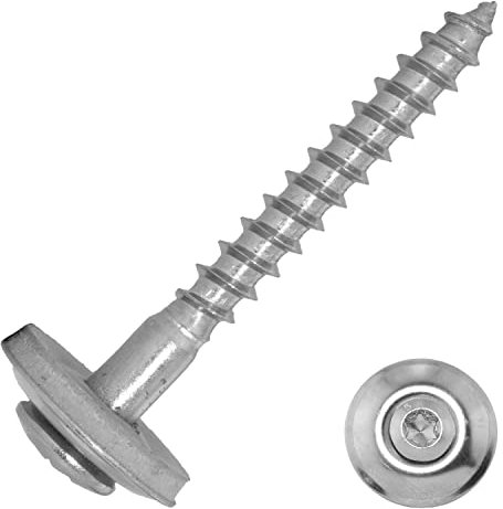 Techtanium® Spenglerschrauben 4,5 x 100 mm mit Dichtscheibe (15 mm) und Innensechsrund (ISR) aus Edelstahl A2 (10 Stück) | Edelstahlschrauben | ähnl. DIN 7995