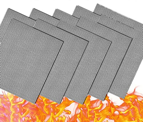VISEKA Tapis en Maille pour Barbecue Lot de 10 Non Stick Barbecue Feuilles de Cuisson pour Grillades Poissons et Légumes Accessoires de Fumage Réutilisable Facile a Nettoyer (Size : 15.7 * 19.7inch)
