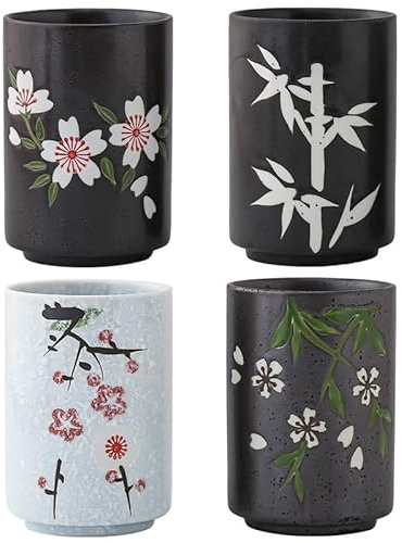 Bafnsiji Taza de té de cerámica, Copa de cerámica 300ml, Tazas de té japonesas, Juego de té de cerámica, Taza de Taza de cerámica, Taza de Porcelana Hecha a Mano