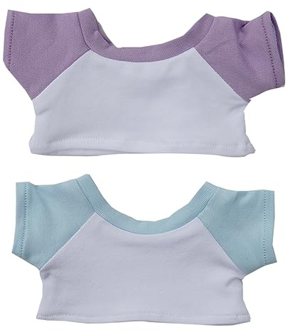 niannyyhouse Plüschpuppenkleidung, farbblockierendes T-Shirt, Unterhemd, weich, gefüllt, 10 cm, 15 cm, 20 cm (A5, 10 cm)