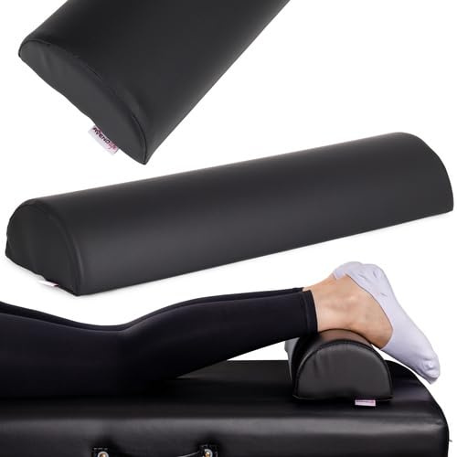 HABYS Lagerungsrolle Halbrund, Nackenrolle, Knierolle Lagerungsrolle, Nackenkissen, Lagerungskissen für Massage und Therapie, MDR-Zertifizieriung,Kniehalbrolle in Größe: (60x19x9,Schwarz)