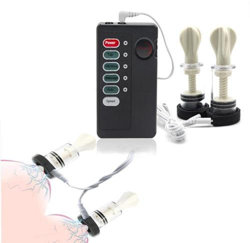 Elektrostimulation Nippelsauger Brustwarzensauger Paar Set Extrem Sklavin Nipple Sucker Nipple Pump Elektro Shock Klitoris Sauger Bruststimulatoren SM Sexspielzeug für Frauen Paare