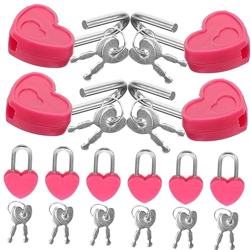 Yardenfun 24satz Mini Herz-vorhängeschloss Mit Schlüssel Im Vintage-stil Kleines Schloss Für Tagebücher Schmuckkästchen Sparschweine Reisegepäck Bunte Mini-schlösser