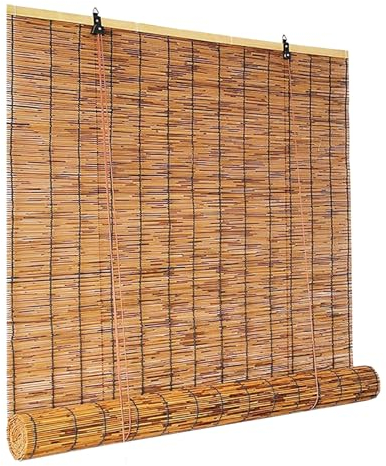 B 80 x H 160cm Bambus Rollo Sichtschutz Fenster Jalousien B 90 x H 180cm B 140 x H 200cm Rollo 70% Verdunkelungsrollo für Outdoor Balkon Garten Mit Lifter (Color : Hoch 200cm, Size : Breit 165cm)