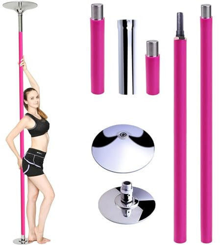 7,5–9 Fuß Professionelle Stripper-Stange, Um 360° Drehbare Silikon-Tanzstange Für Den Boden, Verstellbarer Rotierender Übungstrainer, Abnehmbarer Tanzstock Für Heimfitness, Training, Bar