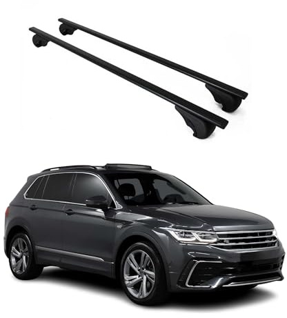 OMAC Dachträger für VW Tiguan 2016-2023 Stahl 2 Stangen Schwarz