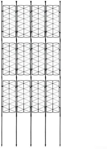 Hasaller Clôture de jardin extérieure en métal antirouille - Panneaux de clôture décoratifs pliables pour animaux - Bordure de parterre de fleurs pour terrasse et jardin (F)