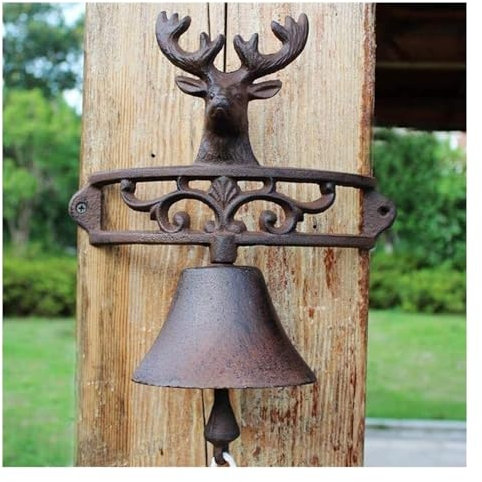 Türglocke Gusseisen, Türglocke aus Gusseisen, Türklingel aus Gusseisen for den Außenbereich, Kirche, Schule, Antik-Vintage-Stil, groß, Abendessen, Bauernhof-Glocke