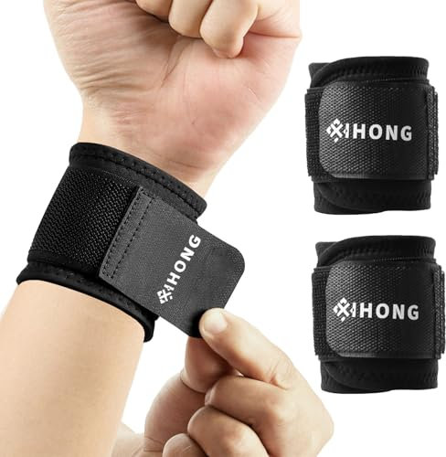 2 StüCk Handgelenk Bandagen Handgelenkbandage HandgelenkstüTze Bandage Handgelenk Handbandage Handgelenk Bandagen Gym Wrist Straps Gym Mit Elastischen KlettverschlüSsen Bandage Handgelenk(Schwarz)