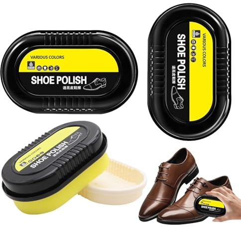 Yonuaret 3 Pack Shoe Polish Sponge Gives Instant Gloss Double-Sided Polish Sponge Brush For Shoes For Leather Shoes Boots Bags,Shine Polish Sponge Shoe Polish For Leather