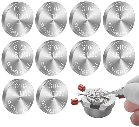 Lot de 10 piles bouton - 1,5 V - Batterie électronique durable pour jouets de manette
