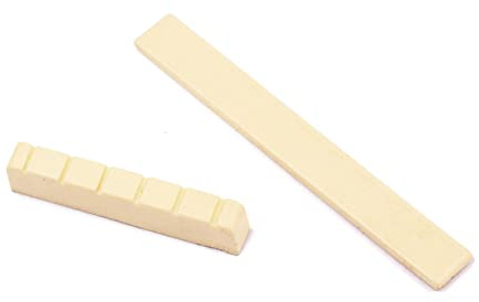 QUMIIRITY Ersatz-brücke Sattel Und Nut Für Klassische Gitarre Gelb Einfach Zu Kürzen Verbessert Spielbarkeit Und Kompatibel Mit Verschiedenen Modellen