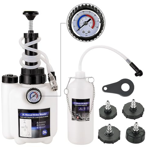DASBET 3L Manual Brake Bleeder Kit with 1L Fluid Bottle