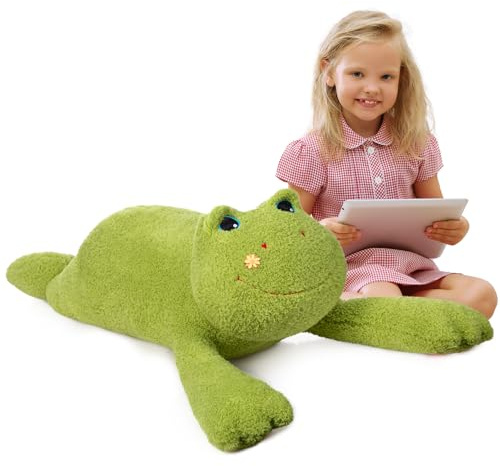 BEJOY Giant Frog Teddy Plüschtiere Frosch Stofftier Flauschig Plüsch Frosch | Süßes Plüschspielzeug für Kinder Freundin Familie Liebesgeschenke 95cm