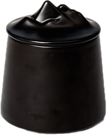 BTBTB Sucrier avec couvercle, pot à sucre en céramique, pot à sucre en céramique noire for café et thé, pots à thé et à café avec couvercle hermétique - noir - 9 cm(Black)