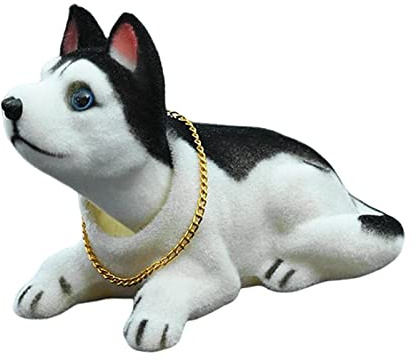 Truosbis Cute Table Heads Shaking Head Nodding Puppy Figurine for Car Table Tabletop Ornament Gift, Husky