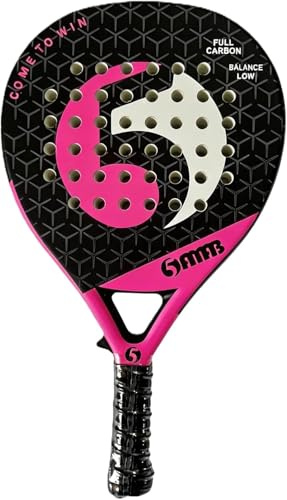 FEMTI 100% Carbon Fiber Padel Racket, Lightweight & Durable Pro Padel Tennis Racquet with Ultra-Soft EVA Foam Core, Ideal for Beginners Adult Players (Pink)
