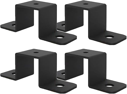 StarRing 2/4pcs Square Pipe Clamp, U Shaped Connector Brackets, Carbon Steel Fence Post Wall Fixing Bracket Fits for Water Pipes, Stairs Railing, Balcony Railing (4pcs 1in)
