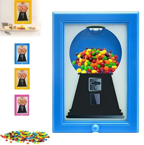 Wandmontierter Fotorahmen mit verstecktem Süßigkeiten-Spender, dekorative Wohnküchenausstattung für die heimliche Aufbewahrung von Snacks Blue