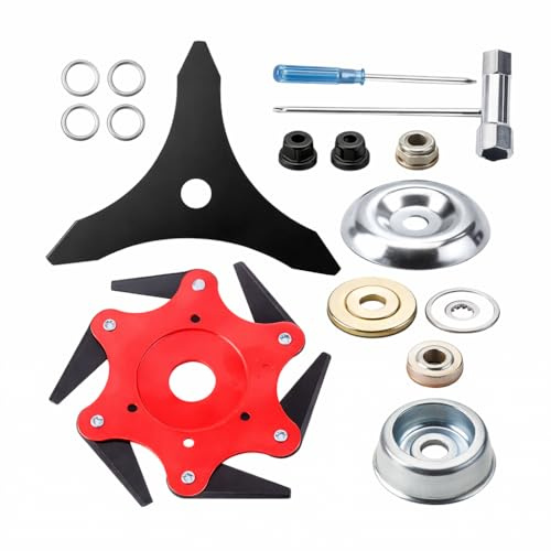 Kit de pièces de rechange pour débroussailleuse en acier à 3 dents et 6 lames de rasoir, multifonctionnel, trou de 1 pouce, pour aménagement paysager