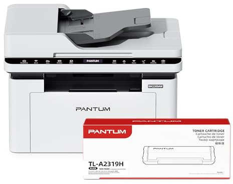 PANTUM BM2309AW Imprimante Laser Multifonction, Noir et Blanc, Impression, numérisation, Copie 3en1 avec ADF, WLAN &USB, A4, 20 ppm, Airprint/Mopria APP, avec Toner TL-A2319H (1600 Pages)