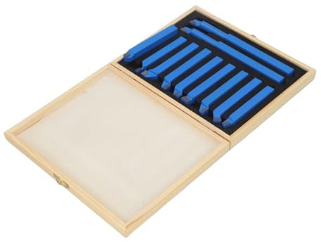 KIMISS Juego de Herramientas de Torno con Punta de Carburo, 11 Piezas, 12x12 Mm, para Trabajo de Metales, Soldadura y Torneado, Herramientas de Corte de Precisión para Mecanizado Profesional