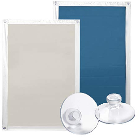 Lichtblick Dachfenster Sonnenschutz Sonnensegel für innen, Haftfix, ohne Bohren, Tageslicht, mit Saugnäpfen, für bewegliche und feststehende Fenster Blau, 36 cm x 56,9 cm (B x L) für CK02