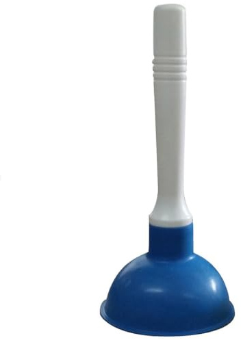 Coralpearl Pömpel Saugglocke Klein, Abfluss Kolben, WC Stößel Pumpe Sauger Stampfer Reiniger für Bad Toilette, Küche Waschbecken, Dusche Klempner Abflussreiniger Verstopfen Entferner Werkzeug, Blau | Force Klempnerhelfer aus Gummi, kleines kompaktes Werkzeug mit 22,9 cm kurzem Griff für Küche, Bad, WC, Dusche, Badewanne