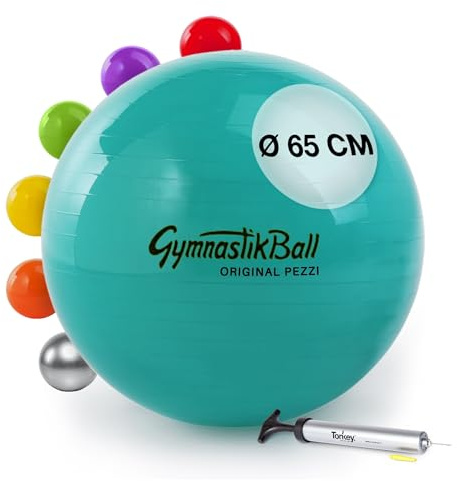 TONKEY ACTIVE LIFE - Palla Fitness [42-53-65-75 cm] con Pompa - Fitball per Yoga, Fitness, GAG, Fisioterapia e Riabilitazione - Accessori per Allenamento a Casa e in Palestra, Ideale per la Schiena