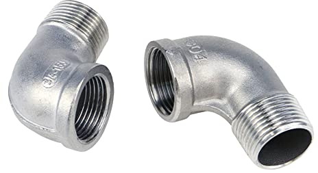 S SYDIEN 2Pcs 304 Stainless Steel 90 Degree Elbow 3/4 NPT Threaded Pipe Fitting Female x Male