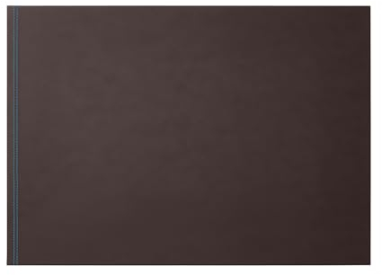 Eglooh - Clio Deluxe - Schreibtischunterlage Leder Dunkel Braun cm 50x35 - Widerstandsfähige Struktur aus Stahl, elegante blaue Nähten und rutschfester Boden - Made in Italy