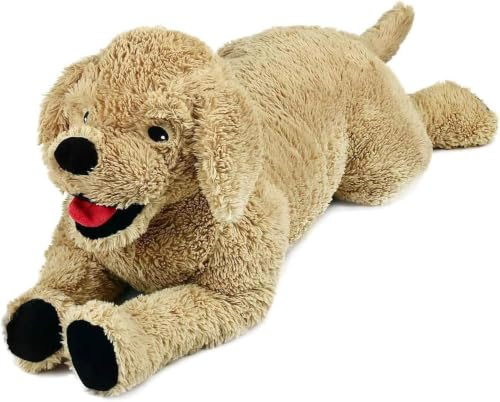 LotFancy Hund Kuscheltier Plüschtier groß 65cm, Stofftier Hund Golden Retriever, weich kuschelig Geschenk für Kinder Mädchen Freundin, Spielzeug für Hund Haustier