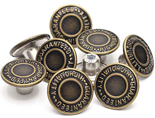 Flying Horse66 17mm Brass Jeans Buttons, Hammer on Tack Buttons 12 Sets