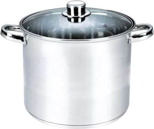 Michelino XXL Kochtopf Edelstahl Großraumtopf - Für alle gängigen Herdarten geeignet - auch Induktion - Silber (21 Liter)