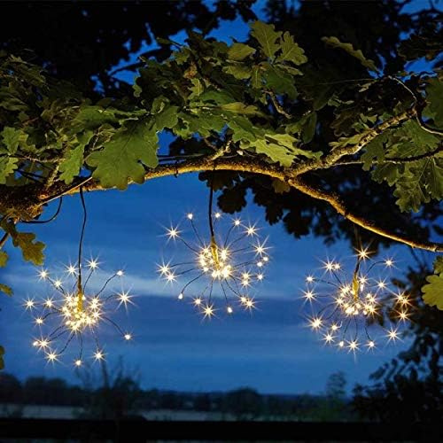 Garden Mile 3X Solar LED String Lights Lighting for Outdoors Set of 3 Starburst Hanging Lights for Garden Outdoor Light Up Decorations Garden Solar Lighting